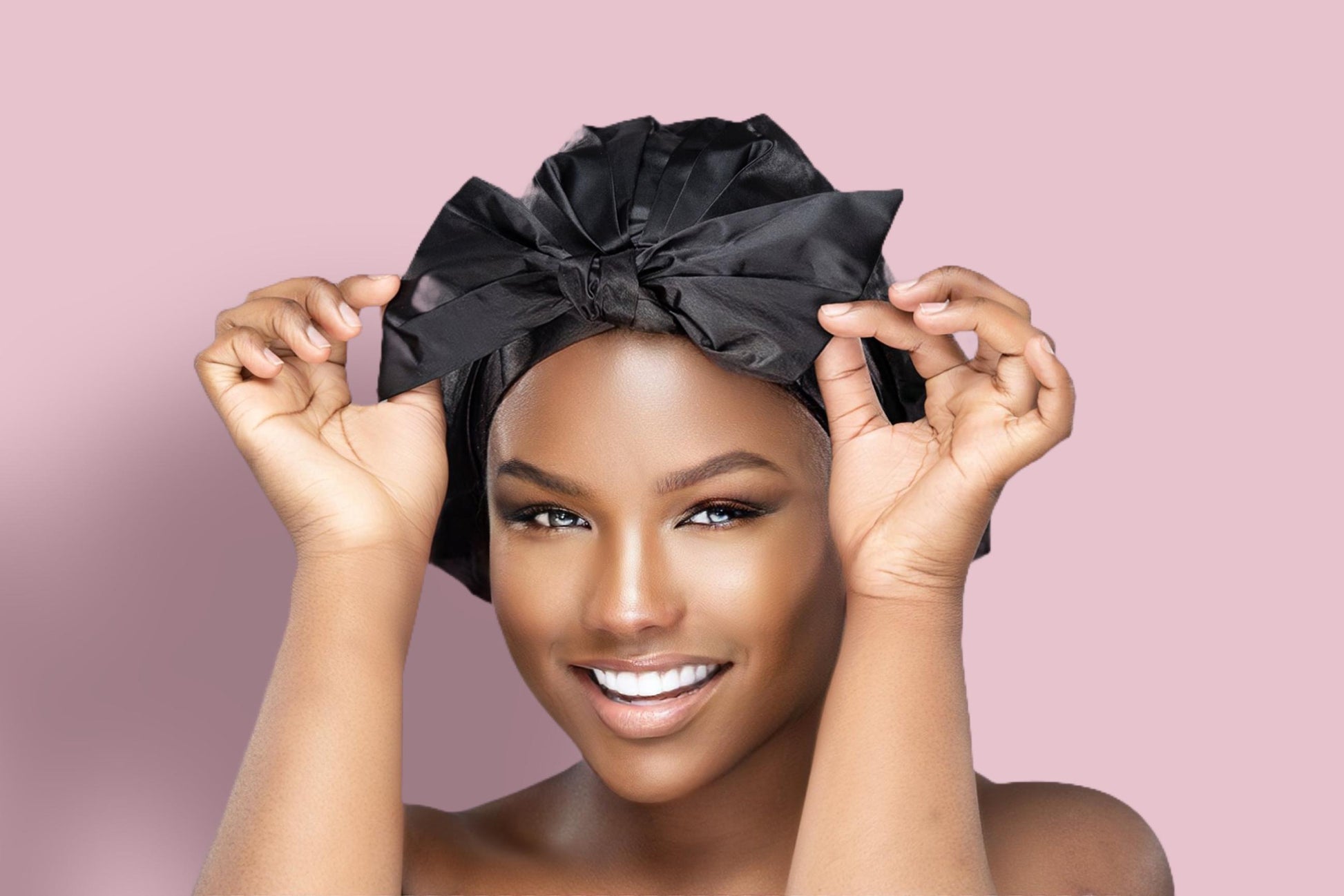 Hair Fluff Satin Lined Shower Cap